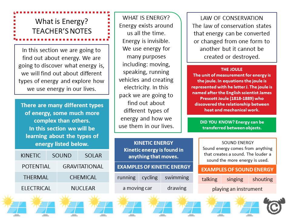 Teacher’s notes from Energy Science pack, Second Level