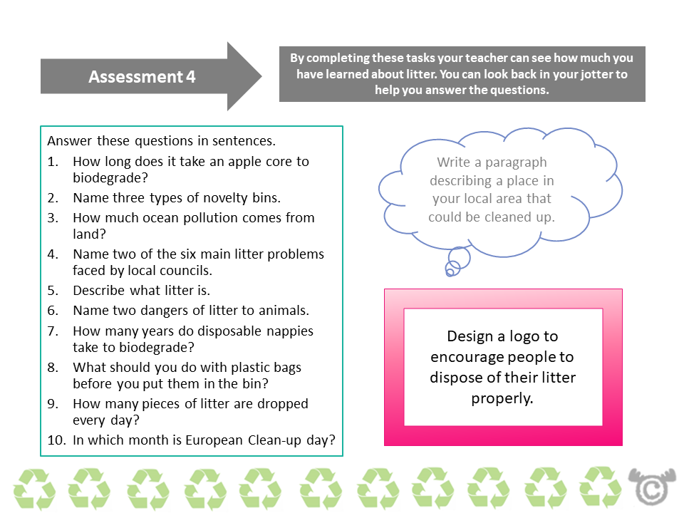 Assessment task from Environment Social Studies pack, Second Level