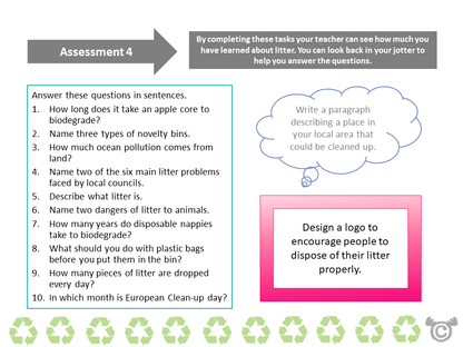 Assessment task from Environment Social Studies pack, Second Level
