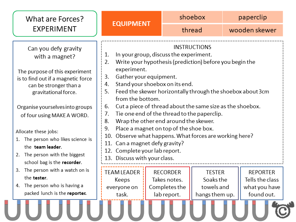 Experiment page from Electricity Science pack, Second Level