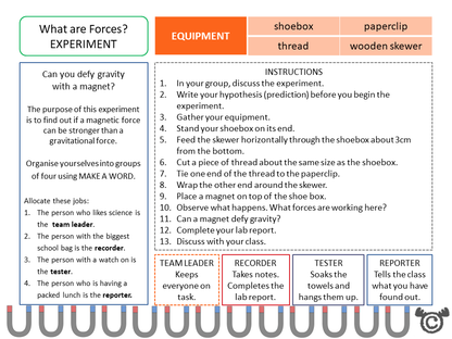 Experiment page from Electricity Science pack, Second Level