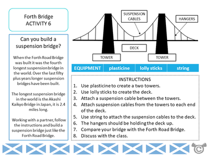Engineering activity from Forth Bridges Social Studies pack, First Level