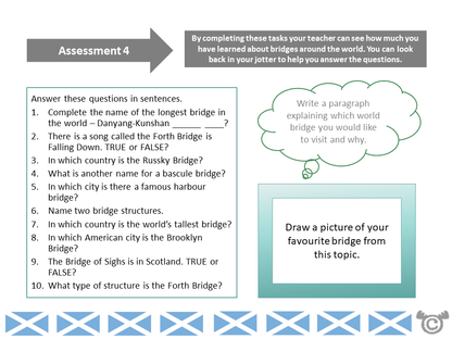 Assessment task from Forth Bridges Social Studies pack, First Level