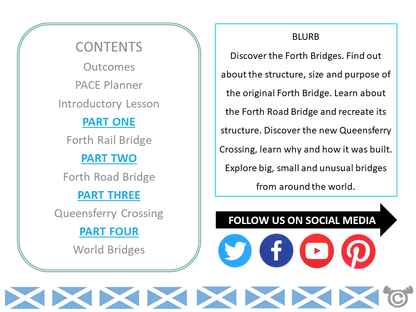 Contents page from Forth Bridges Social Studies pack at First Level