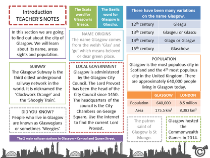 Teacher’s notes from Glasgow Social Studies pack, Second Level