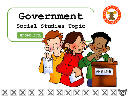 Government digital topic pack front cover, Social Studies Second Level, Curriculum for Excellence