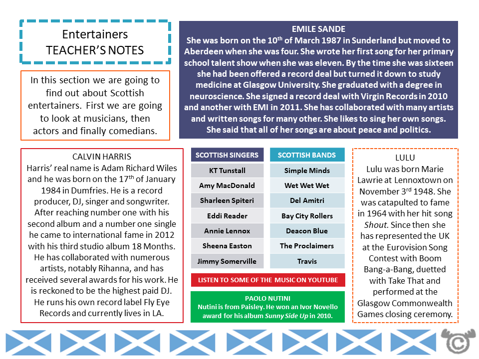 Teacher’s notes from Great Scots Social Studies pack, First Level