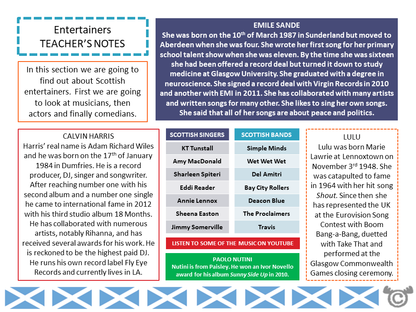 Teacher’s notes from Great Scots Social Studies pack, First Level