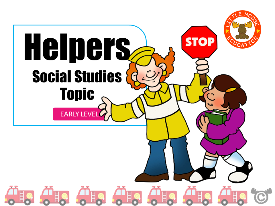 Helpers digital topic pack front cover, Social Studies Early Level, Curriculum for Excellence