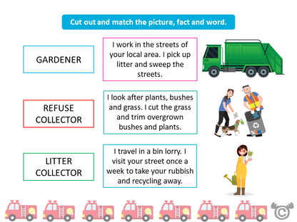 Matching activity from Helpers Social Studies pack, Early Level