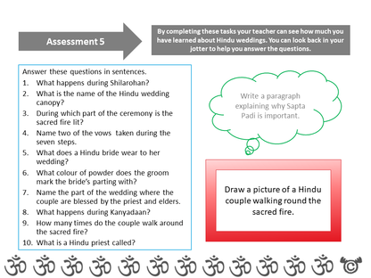 Assessment task from Hinduism RME pack, Second Level