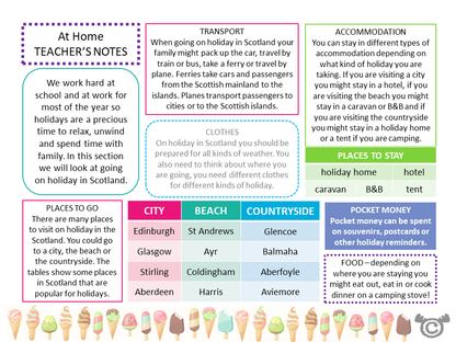 Teacher’s notes from Holidays Social Studies pack, Early Level