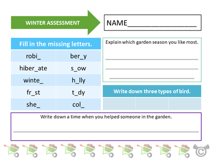 Assessment task from In the Garden Social Studies pack, Early Level
