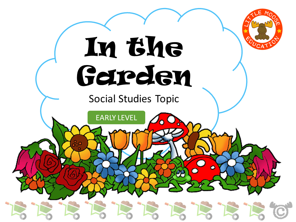 In the Garden digital topic pack front cover, Social Studies Early Level, Curriculum for Excellence