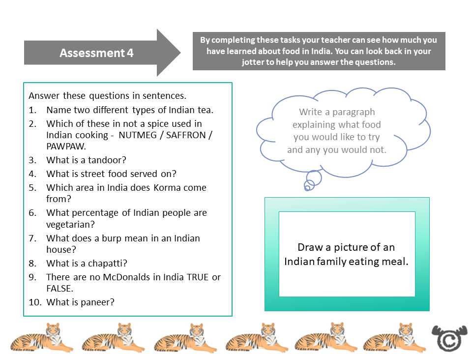 Assessment task from India Social Studies pack, Second Level