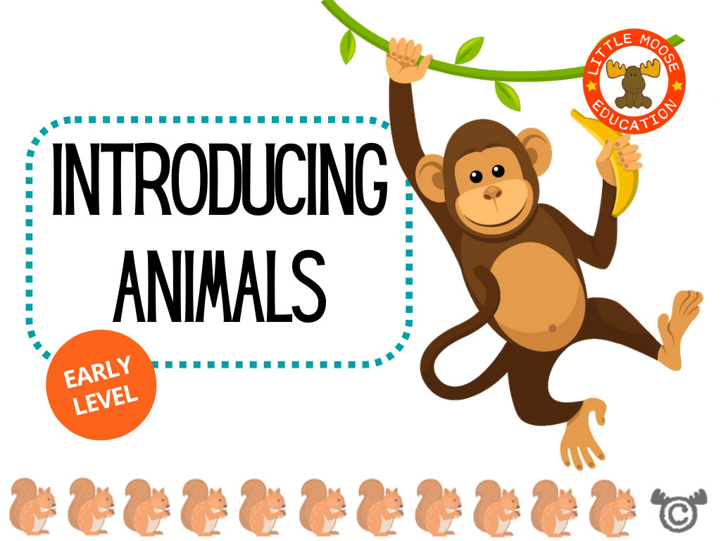 Introducing Animals digital topic pack front cover, Science Early Level, Curriculum for Excellence