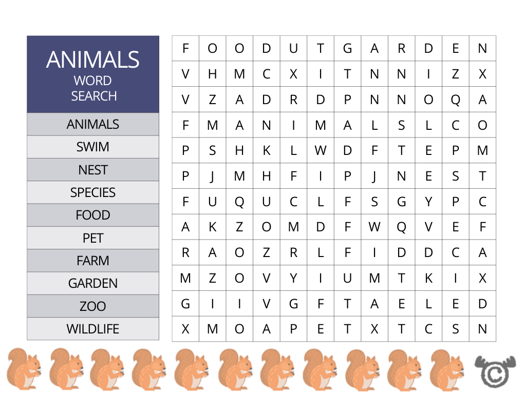 Wordsearch from Introducing Forces Science pack, Early Level