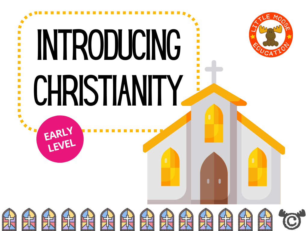 Introducing Christianity digital topic pack front cover, RME Early Level, Curriculum for Excellence
