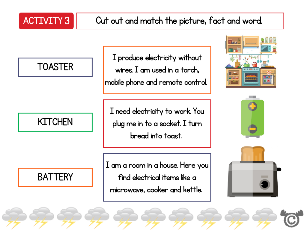 Matching activity from Introducing Electricity Science pack, Early Level