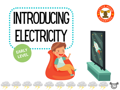 Introducing Electricity digital topic pack front cover, Science Early Level, Curriculum for Excellence