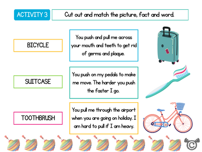 Matching activity from Introducing Forces Science pack, Early Level