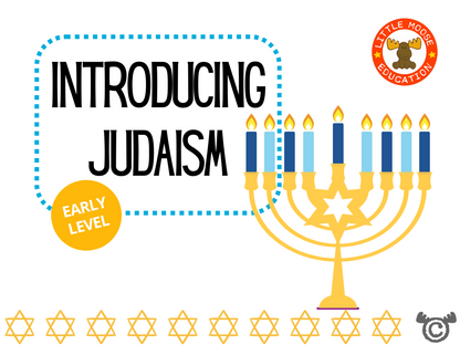 Introducing Judaism digital topic pack front cover, RME Early Level, Curriculum for Excellence