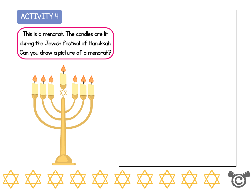 Drawing activity from Introducing Islam RME pack, Early Level