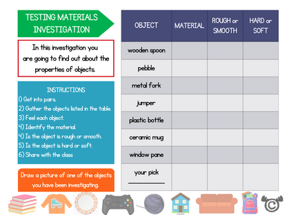 Assessment activity from Introducing Forces Science pack, Early Level