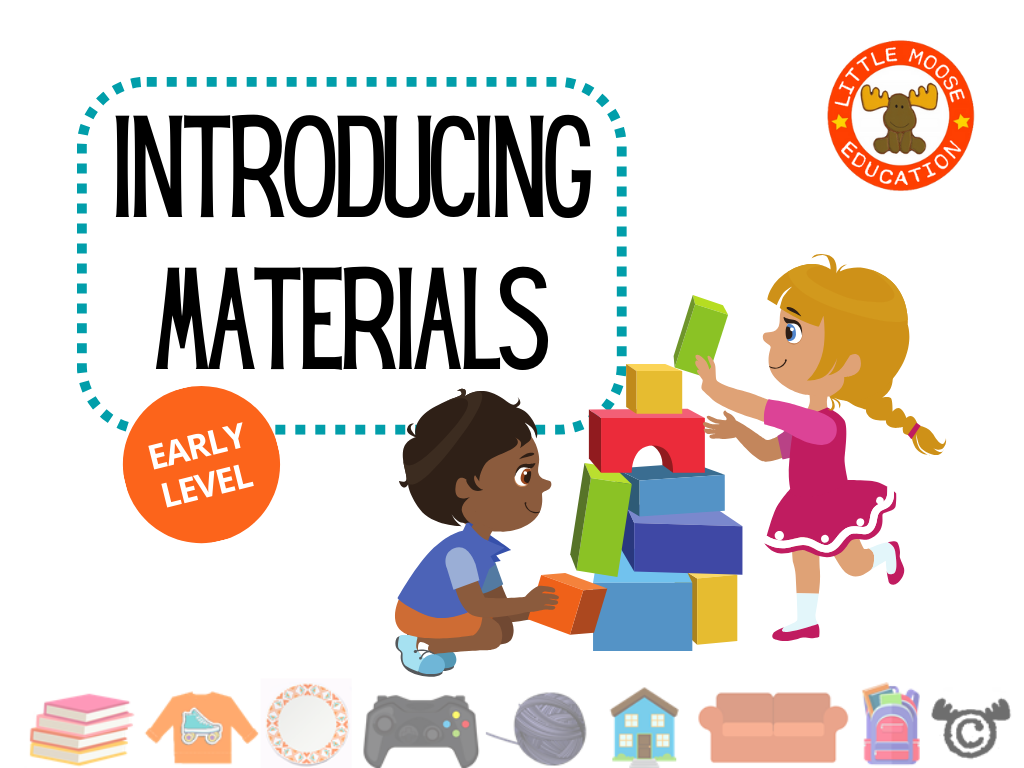 Introducing Materials digital topic pack front cover, Science Early Level, Curriculum for Excellence