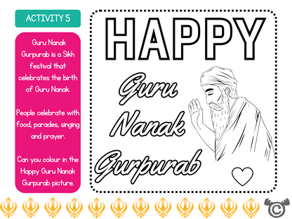 Colouring activity from Introducing Islam RME pack, Early Level