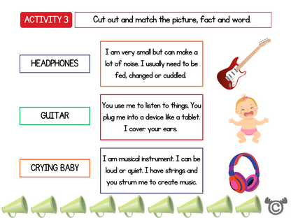 Matching activity from Introducing Forces Science pack, Early Level