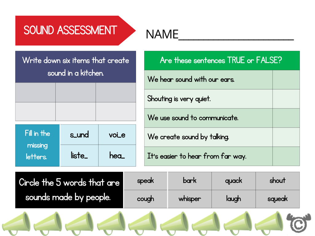 Assessment activity from Introducing Forces Science pack, Early Level