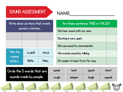 Assessment activity from Introducing Forces Science pack, Early Level