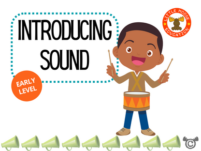 Introducing Sound digital topic pack front cover, Science Early Level, Curriculum for Excellence