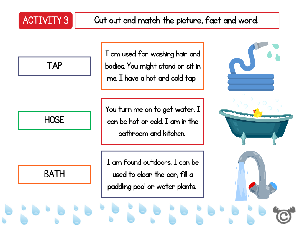 Matching activity from Introducing Forces Science pack, Early Level
