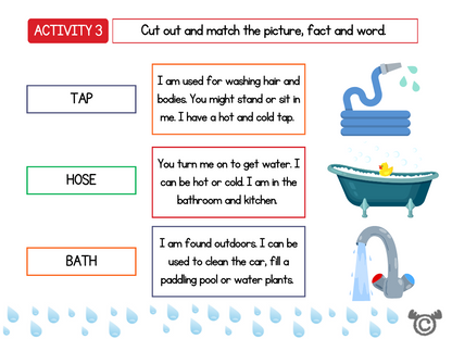 Matching activity from Introducing Forces Science pack, Early Level