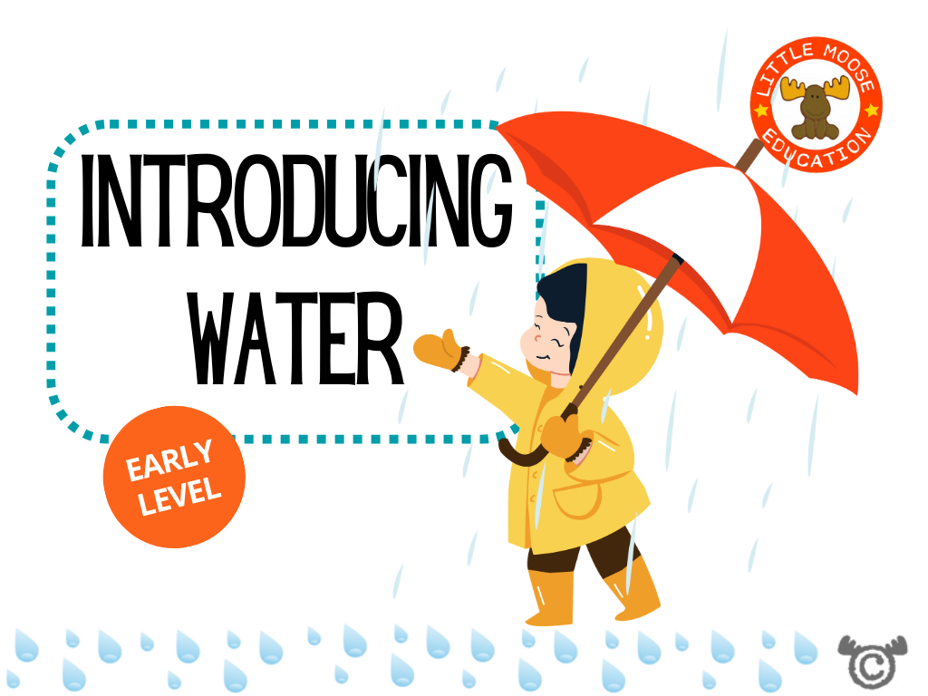 Introducing Water digital topic pack front cover, Science Early Level, Curriculum for Excellence