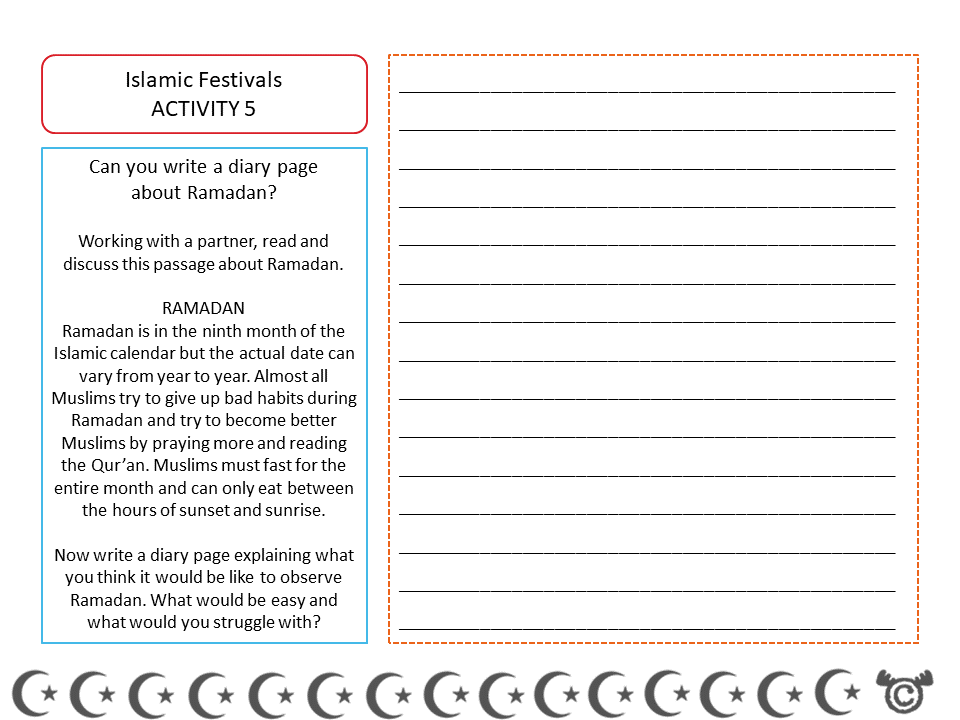 Story-based activity from Islam RME pack, Second Level