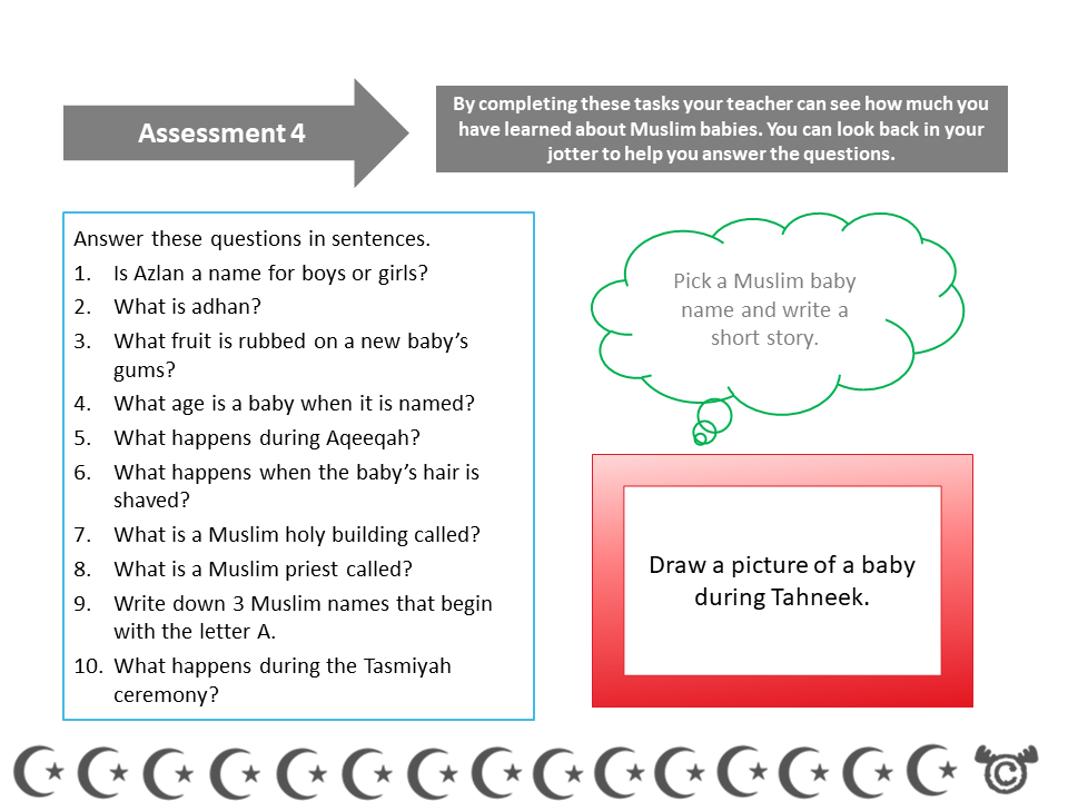 Assessment task from Islam RME pack, Second Level
