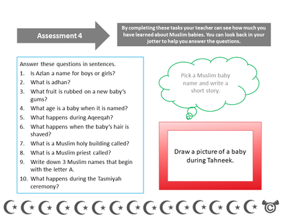 Assessment task from Islam RME pack, Second Level