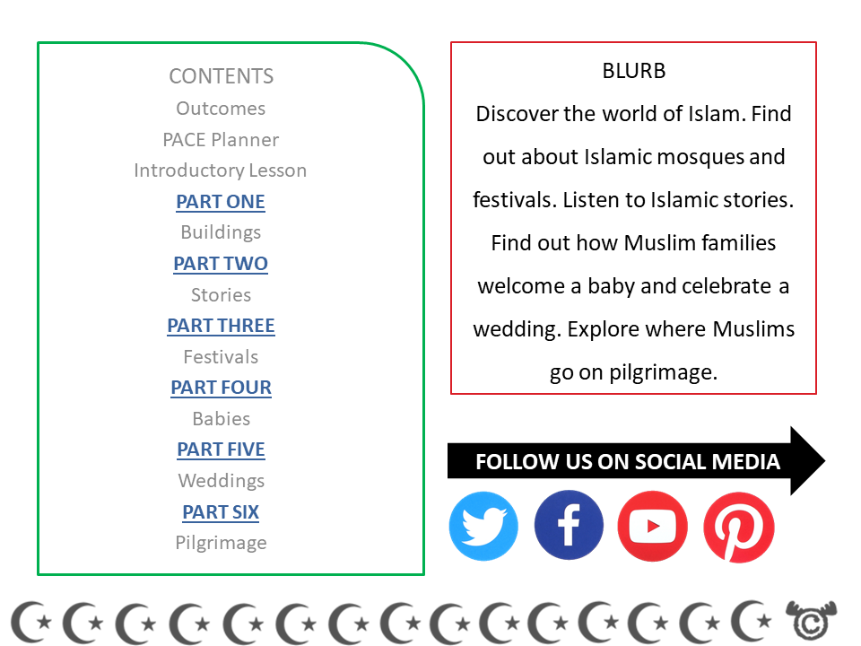 Contents page from Islam RME pack at Second Level