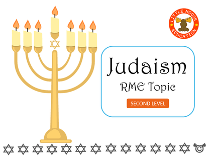 Judaism digital topic pack front cover, RME Second Level, Curriculum for Excellence