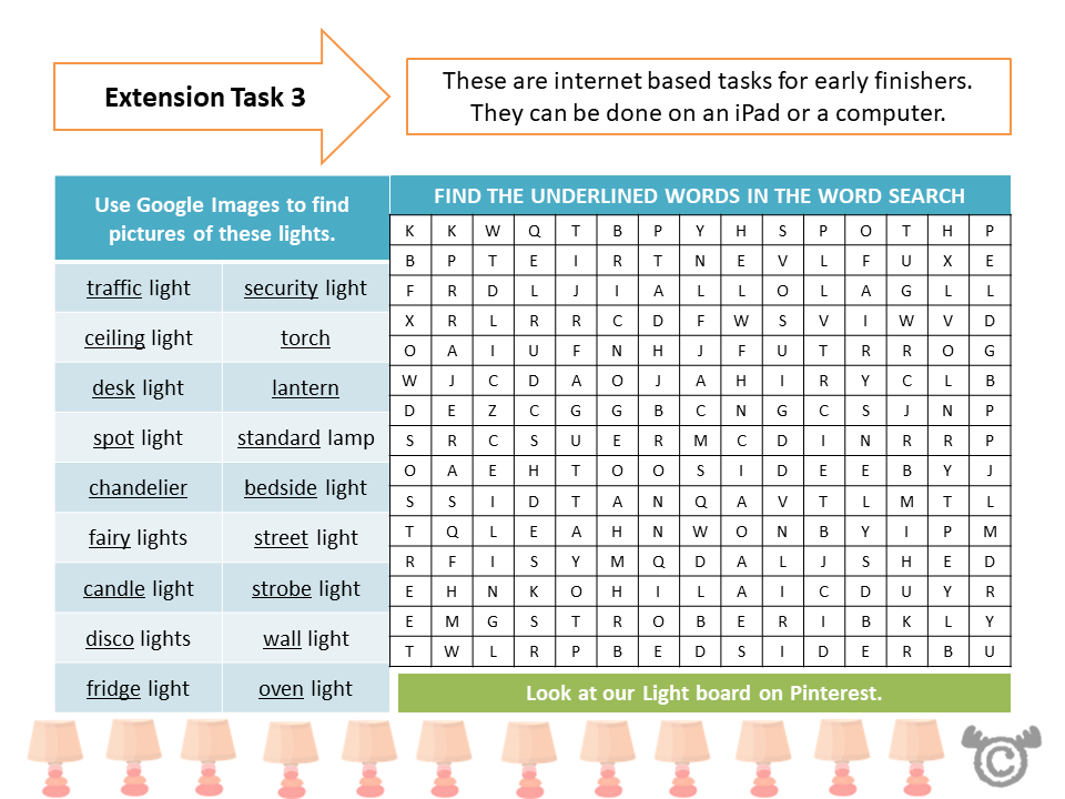 Extension tasks from Light Science pack, Second Level