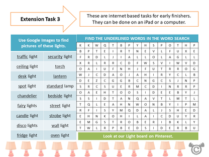 Extension tasks from Light Science pack, Second Level