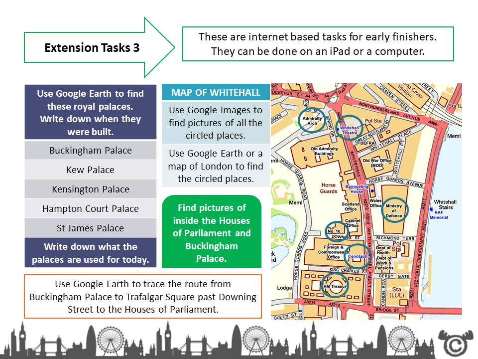 Extension tasks from London Social Studies pack, Second Level