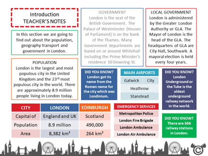 Teacher’s notes from London Social Studies pack, Second Level