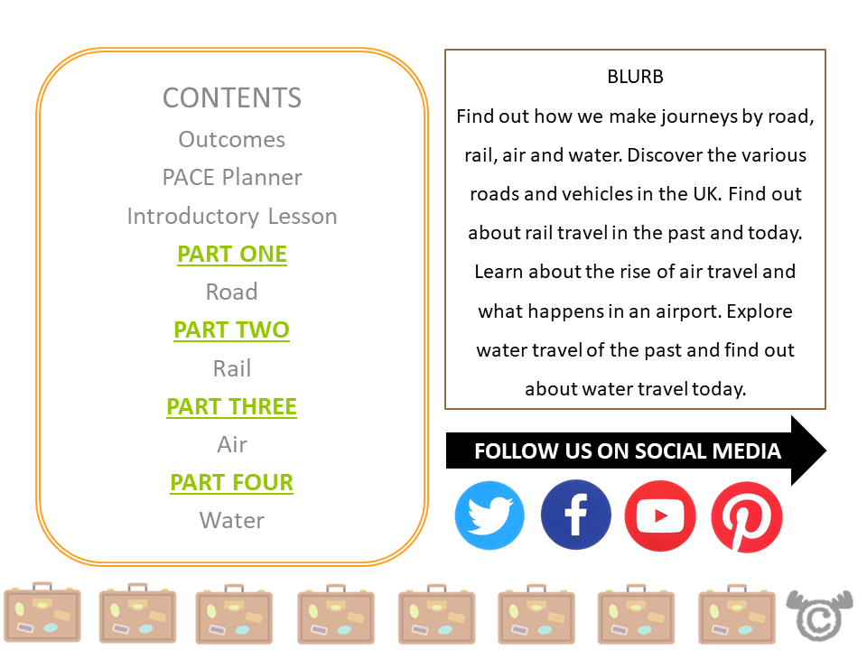 Contents page from Making Journeys Social Studies pack at First Level