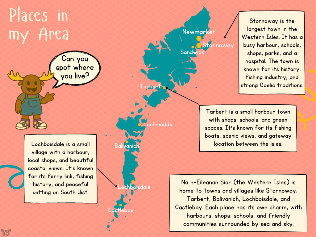 Map of Na h-Eileanan Siar from My Area – North Lanarkshire Social Studies pack, First Level