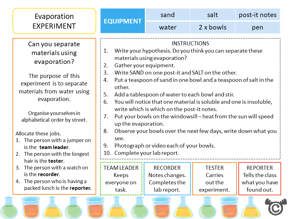 Experiment page from Materials Science pack, Second Level
