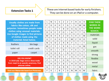 Extension tasks from Materials Science pack, Second Level